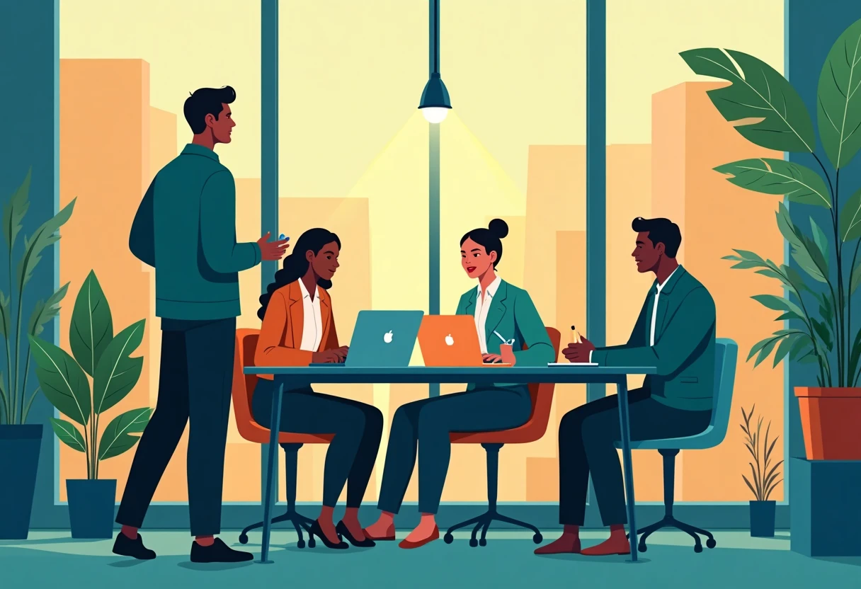 Professional collaboration in a modern office