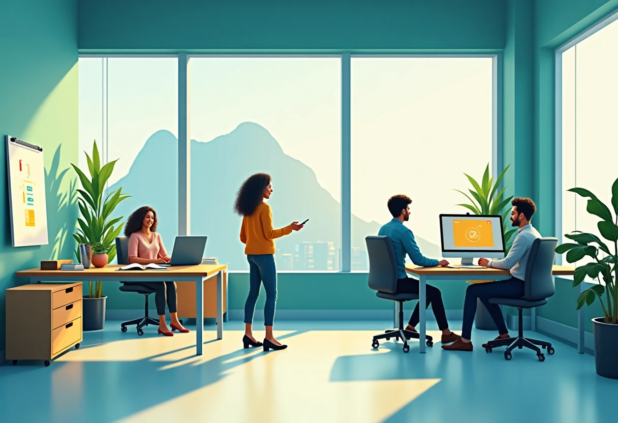 Software engineers in a modern office